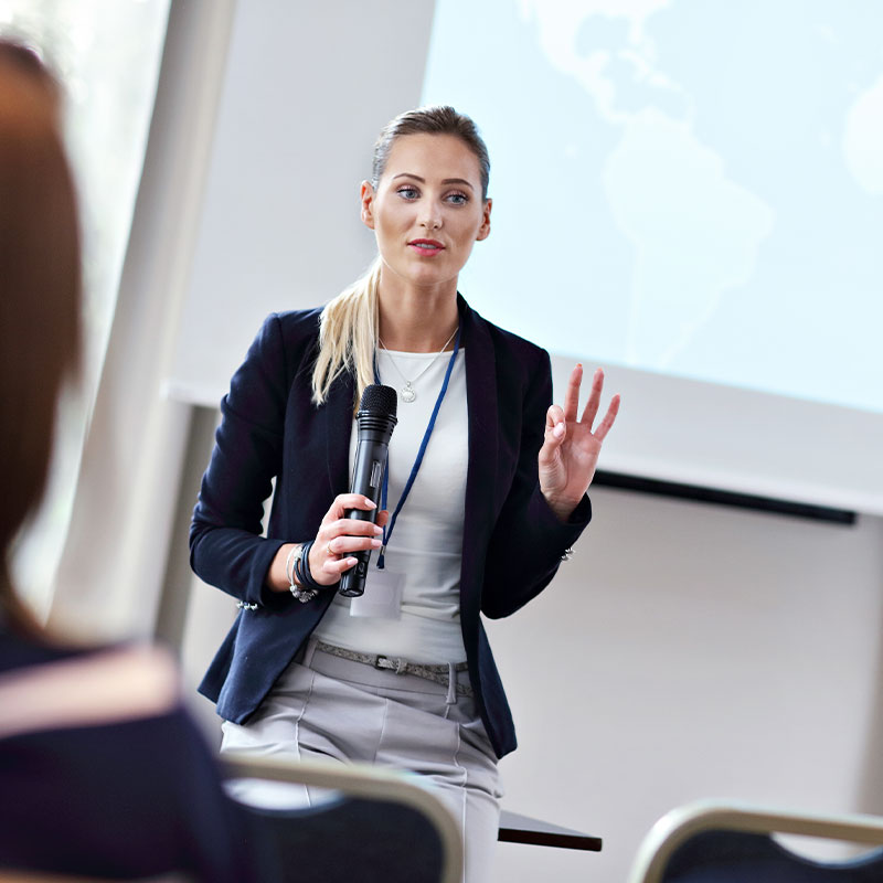 Woman making a speech